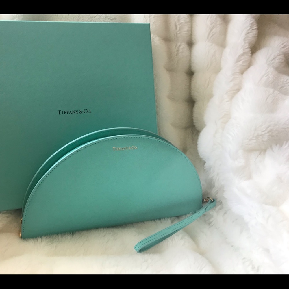 Tiffany BLUE Large half moon clutch